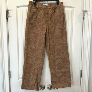 Women's Zara Paisley Brown and Burgundy Jeans Size L